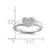 Sterling Silver Heart Promise Ring with Micro Pave Synthetic Cubic