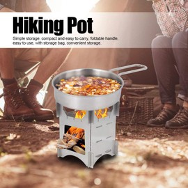 LetCart Hiking Pot -Outdoor Portable Stainless Steel Cookware Set Pot Cooker for Camping Hiking