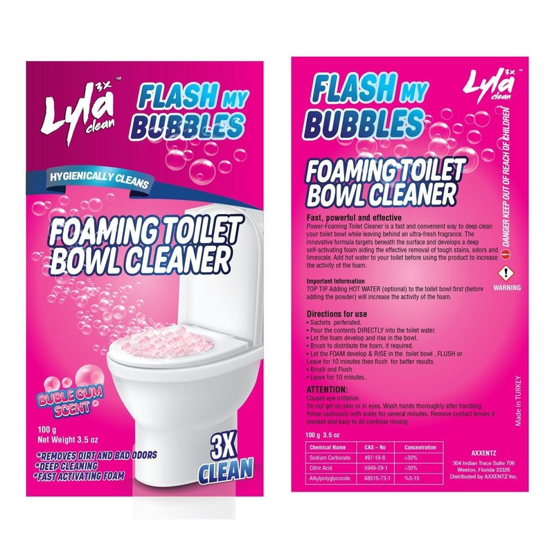 LYLA 3X Foaming Toilet Bowl Cleaner, 4 Pack Deodorizer &
