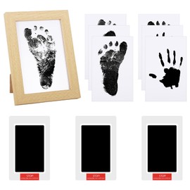 10Pcs Handprint and Footprint Kit, Inkless Print Pads, Pet Paw Print Imprint, Safe Handprint Ink Pads with Photo Frame, No-Wash Print Pad for Newborns Family Keepsake Decorations