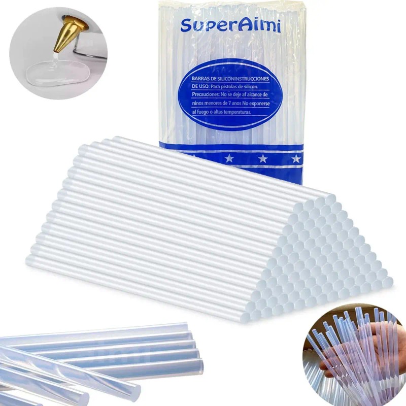 Barra De Silicona Transparente 1kg Alta Viscosidad 7mm