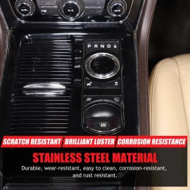 carmotion88 Black Steel Car Center Gear Shifter Panel Decorative Trim For Jaguar XJ 2010-19