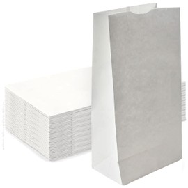 Concession Essentials 4lb White Paper Bags - Pack of 150ct. White Paper Lunch Bags. Great for Holiday Cookie Bags and Arts and Crafts., (CEwhite4lbPaperBag-150CT)