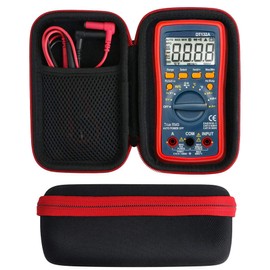 Khanka Hard Case for AstroAI Digital Multimeter True RMS 4000 Counts Advanced Multimeter Protective Case Only Pocket Red Zip (Bag Only)
