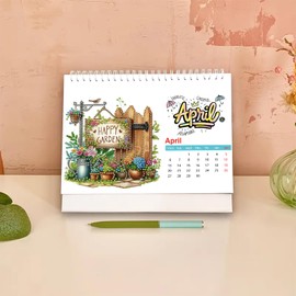 BAYUNOE 2026 Standing Desk Calendar DIY Diamond Art Painting Monthly Flip Desktop Calendar with To Do List Desktop Calendar Planner for Home Office-2026-D