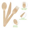 EXZACT Disposable Wooden Cutlery 150 Pieces Recyclable Party Forks and