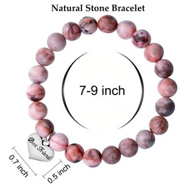 iWenSheng Birthday Gifts for Friends Female - Friendship Gift for Women Woman, Natural Stone BFF Christmas Bracelet for Best Friend Bestie Present