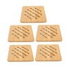 5 Pcs Bamboo Hot Pad Table Mat Bamboo Trivet Pot