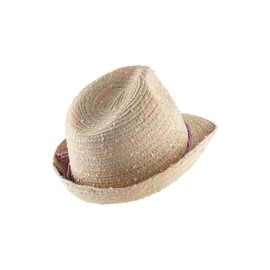 Sterntaler Colourful Straw Hat - Summer Hat with Colourful Satin Ribbon and Bow - UV Protection 50+ Sun Hat - Girls Hat - Baby and Children Summer Headpiece -, sand, 53