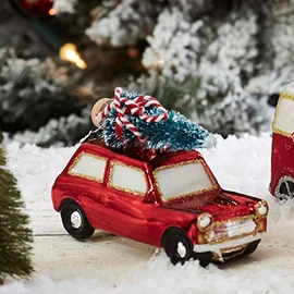 Sass & Belle Coming Home For Xmas Red Car Shaped Bauble