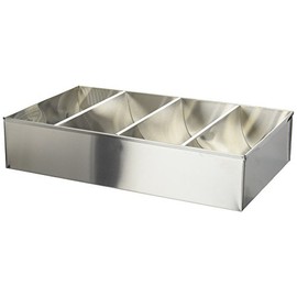 Winco 4-Compartment Stainless Steel Cutlery Bin Medium