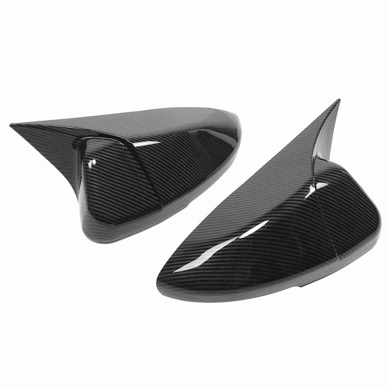 Pair Carbon Fiber Style Mirror Cover Caps Add On Fit