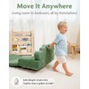 TinyPalsa Kids Couch, Convertible Sofa to Lounger Fold Out, Green