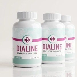 3pack Dialine Suplemento Romero Cúrcuma Canela Cápsulas