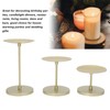 Gold Pillar Candle Holder Double Sided Use Rust Prevention Iron