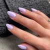 KQueenest Lavanda Purple Press On Uñas Cortas Ovaladas, Lila Acrílico