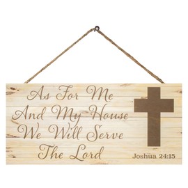 JennyGems As for Me and My House We Will Serve the Lord, 13x6 Rustic Wood Wall Sign Plaque, Christian Wall Art, Bible Verse Home Decor Sign, Inspirational Christian Gifts, Wedding Gift, American Made