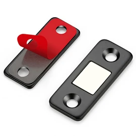 4 Pack Ultra Thin Cabinet Door Magnets Stick on Cabinet Magnetic Catch Magnet to Keep Drawer Closed Cabient Magnetic Door Catches to Stay Closed Cabinet Latch Matte Black Magnetic Cabinet Closures