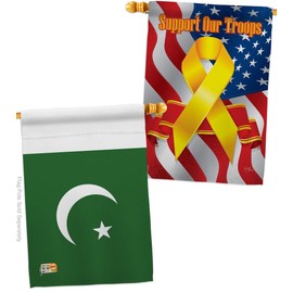 Pakistan House Flags Pack Regional Nationality Nation International World Country Particular Area Support Our Troops Small Decorative Gift Yard Banner Double-Sided Made In USA 28 X 40