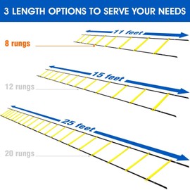 Yes4All Yes4All Speed Agility Ladder Training Equipment - 8 Rungs Included Carry Bag Speed Training Agility Hurdles Cone Set for Athletes - Speed and Agility Training Equipment