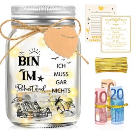 Shining She Retirement Gift for Women, Men, LED Bottle Light, Retirement Entry Gift, Money Gifts, Packaging, Farewell Gift, Colleagues, Funny Pensioner Gift, Farewell Colleague