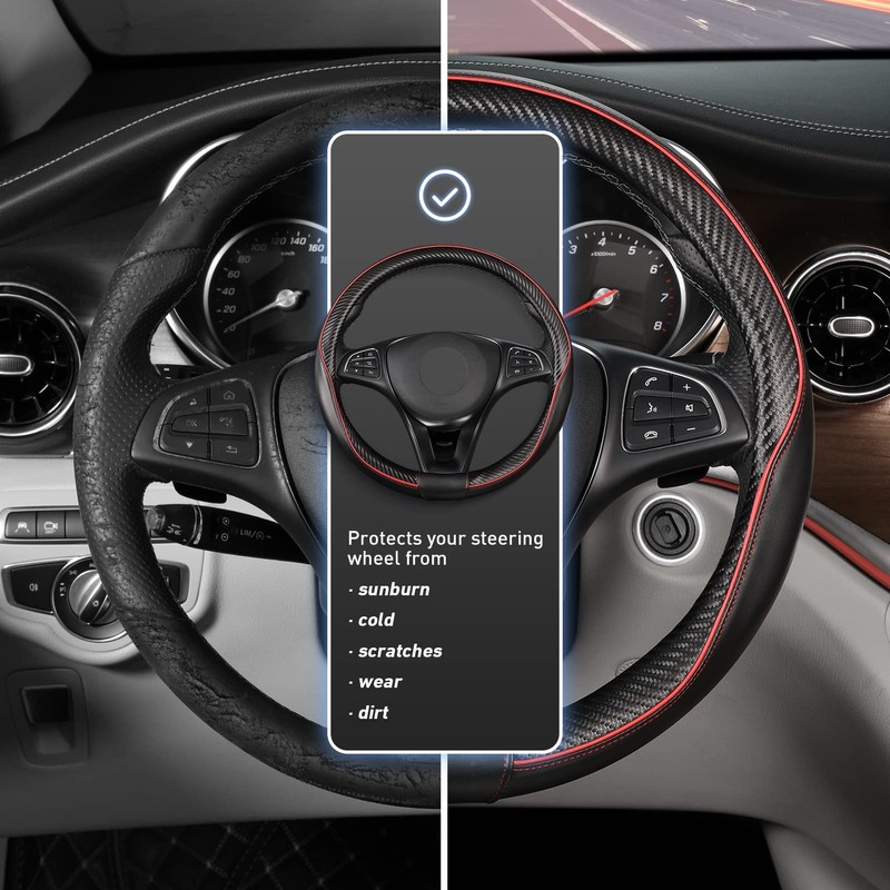 SEG Direct Car Steering Wheel Cover Universal Standard Size 14