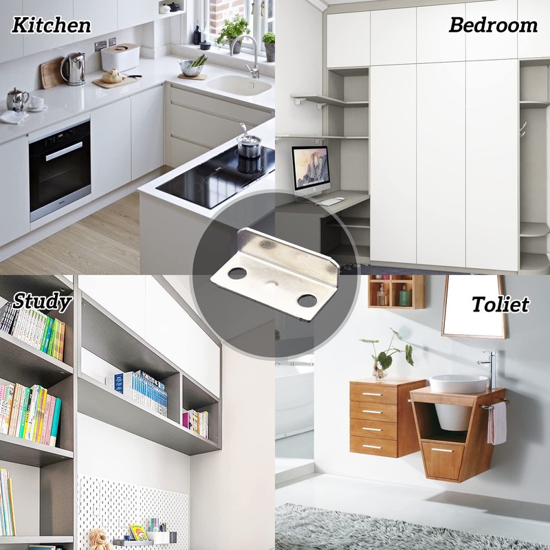 AOCEAN 24 PCS Angled Drawer Lock Strike Plate L-Shaped Cabinet