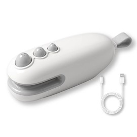 Aebveicc Mini Bag Sealer,2 in 1 Bag Sealer and Cutter,Portable Bag Resealer Handheld with Lanyard Heat Sealer for Chip and Snack Bags,Rechargeable Heat Sealer,White