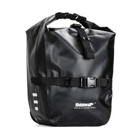 Rhinowalk Bike Bag Waterproof Bicycle Pannier Rear Seat Bag for Cycling Bicycling Traveling Riding, Black
