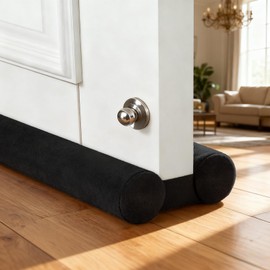 Amugret Superior Velvet Under Door Draft Stopper, 30'' to 36'' Adjustable Door Gap Filler, Double-Sided Windproof Seal, Easy-Install, Blocks Noise, Cold, Light, Dust & More