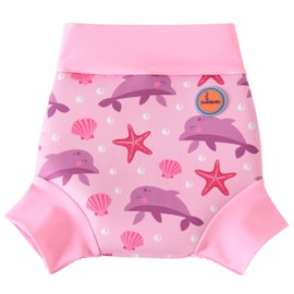 Swimbubs Reusable Swim Nappy – Baby Swimwear for Boys and Girls, Ideal for Swimming Lessons (2-3 Years, Pink Dolphin)