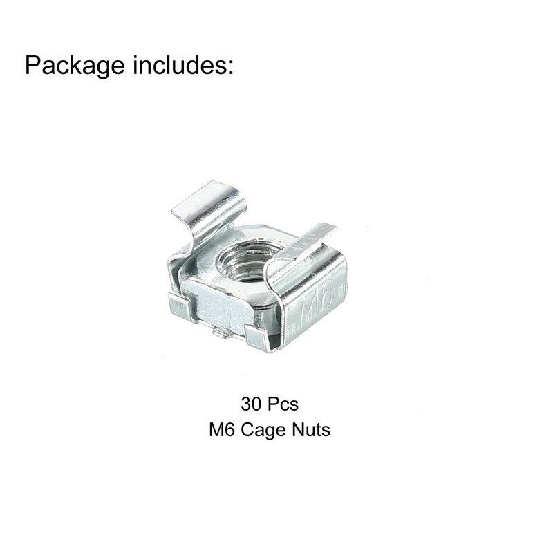 PATIKIL M6 Carbon Steel Zinc Plated Cage Nuts for Server
