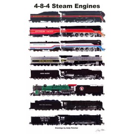 I Love Steam 4-8-4 Locomotives #2 11"x17" Poster Andy Fletcher signed