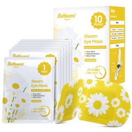 BeHoomi Steam Eye Mask, Heated Eye Mask Warm Compress For Eyes, Disposable Self Heating Moist Heat Eye Masks, Sleep Mask for for Home Office Travel, Stocking Stuffers (CHAMOMILE, 10 Packs)