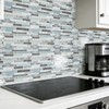 LONGKING Self-Adhesive Kitchen Backsplash, Marble Look Decorative Tiles (10 Tiles)