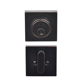 Better Home Products Single Cylinder Tiburon Low Profile Deadbolt for Front Door and Garage Door Featuring Key Lock Security - Dark Bronze