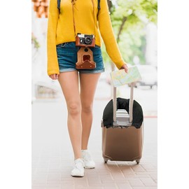 Travel Neck Pillow Stuffable with Clothes, Stuffable Neck Pillow for Airplanes Travel, Adjustable Soft Velvet U-Shaped Pillow Carry-on Luggage