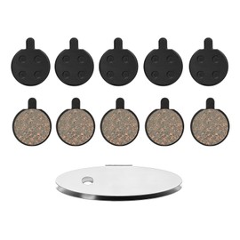 5 Pairs Bike Brake Pads, Low Noise Disc Brake Pads for Mountain Bicycles, Ebikes, Scooters - Semi-Metallic Resin Braking Pads Kit with Smooth Performance and Easy Installation