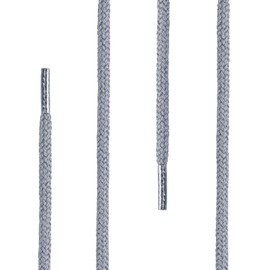 Di Ficchiano Round Shoelaces, Round Laces Made of 100% Cotton, Tear-Resistant, Diameter 3-4 mm, Lengths 45-200 cm, gray