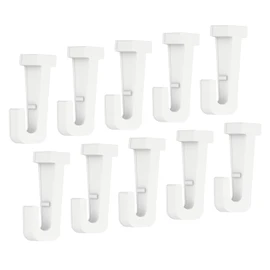 Sliding Hooks in White for Picture Rails Gallery Rails - Set of 10 Sliding Hooks with Hanging Safety from Hang-it