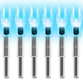 KEAUP 6/12 Pack G Lighted Nocks for Arrows with .165 .204 .233 .244 .246 Inside Diameter with X, H, S, GT Bushings High-Visibility LED Arrow Nocks, ON/Off Switch Included