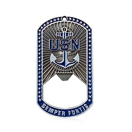 U.S. Navy (USN) Dog Tag Bottle Opener or Challenge Coin | Perfect Veteran & Military Gift | Old Dominion LLC