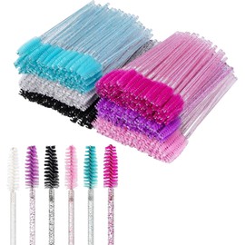 300 Piezas De Cepillos De Pestañas, Cepillos De Cejas Desechables, Varitas De Rímel De Cristal, Aplicadores Para Extensión De Pestañas (Lashbrush-B Crystal) Multicolor Cepillo Para Pestañas