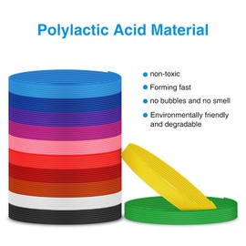 ASTARON 3D Pen Filament 1.75 PLA 12 Colours, 3D Printer Filament, 16.4 Ft per Colour Total 196.8 Ft 3D Printer Filament 1.75 mm PLA Filament 3D Printing Materials Set
