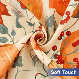 homing Round Fabric Fitted Tablecloth, Elastic Waterproof Oil Proof Table Cloth, Washable Polyester Table Cover Fits 45"-56" Round Tables for Outdoor Picnic Dinner, Pumpkin Vine