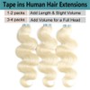Blonde Body Wave Human Hair Tape in Hair Extension 14Inch