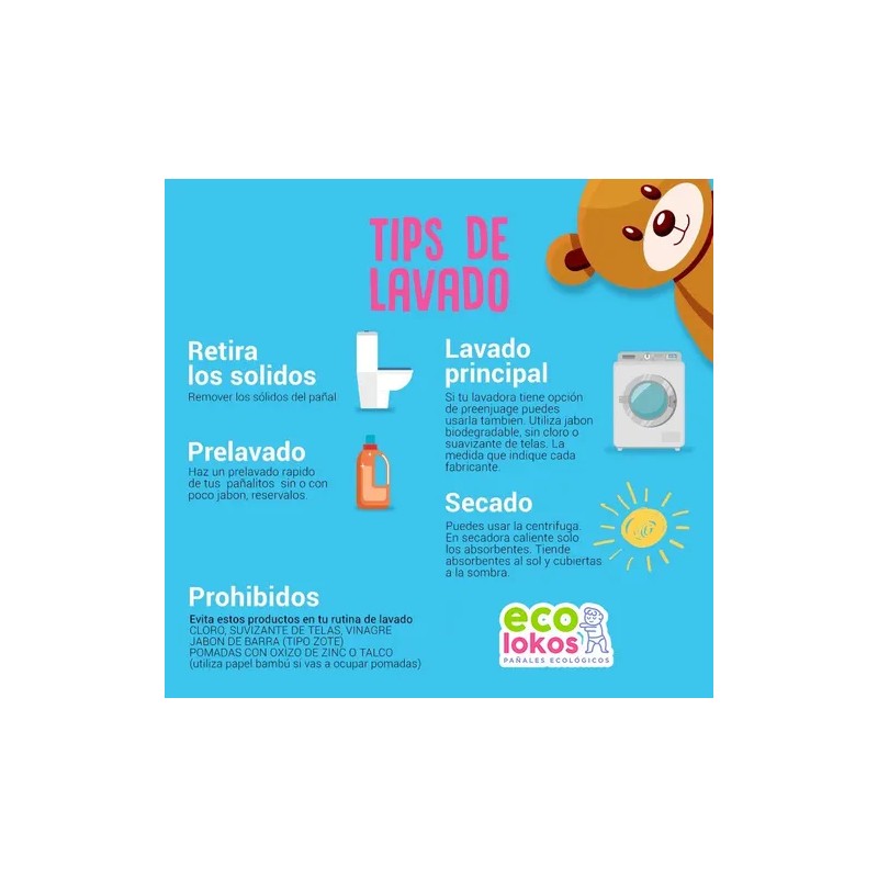 3 Pañales Ecológicos Con 6 Absorbentes De Bambu