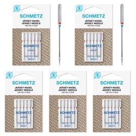 Schmetz 25 Sewing Machine Needles, Jersey (Ball Point), Size 90/14, Flat Shank 130/705 H-SUK