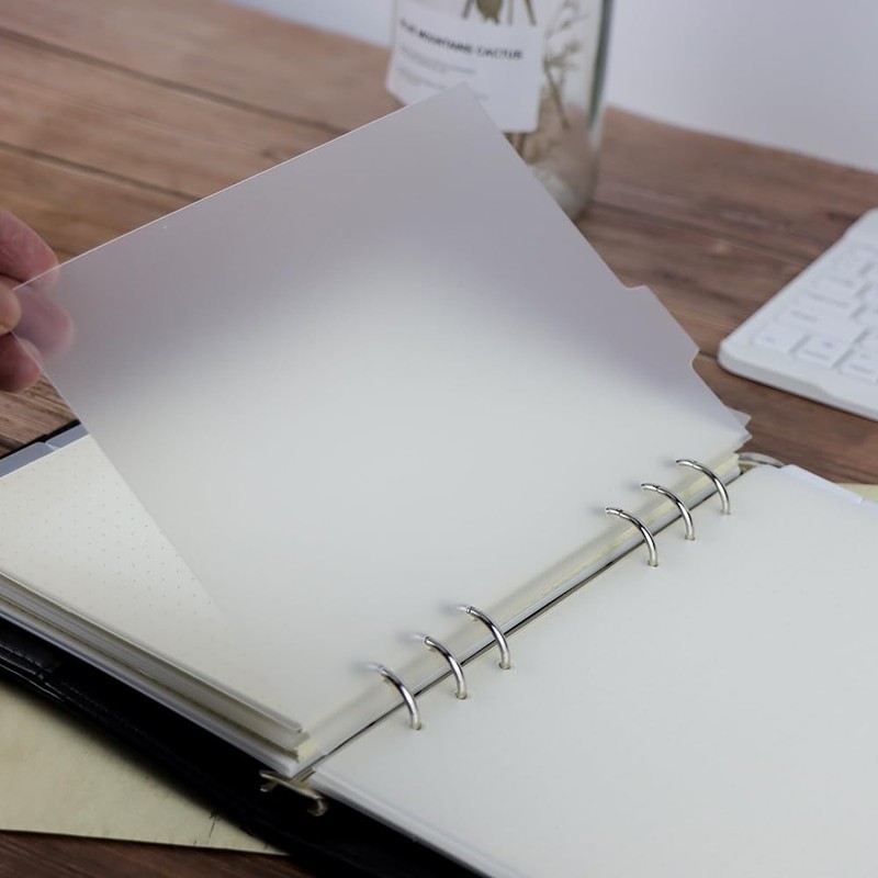A5 Binder Dividers Top 5 Tabs Frosted Plastic Index Divider