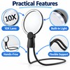 10X Neck Wearing Magnifying Glass, Rechargeable Hands-Free Magnifier for Reading,